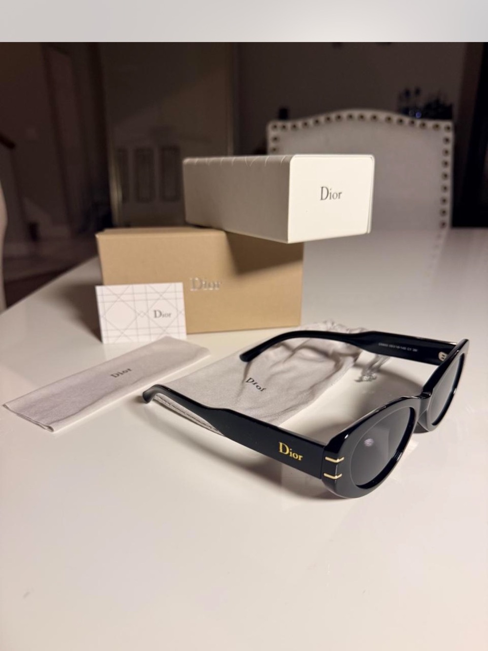 Dior Men’s Black Sunglasses with Gold Accents